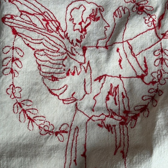 Antique Handstitched Hungarian Religious Table Runner.  1900c. 63”x24” In Size. - Picture 10 of 10